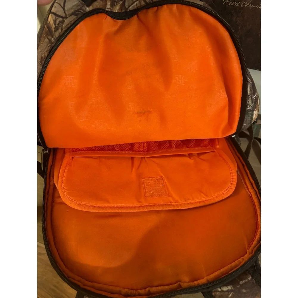 RealTree Camouflage Backpack Outdoor‎ Hiking Hunting Travel Bag Orange Lining